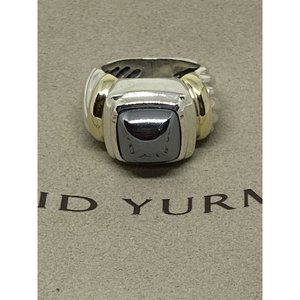 David Yurman - 14K Gold & Silver Noblesse Hematite Ring - size 3.25